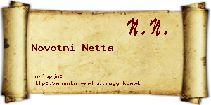 Novotni Netta névjegykártya